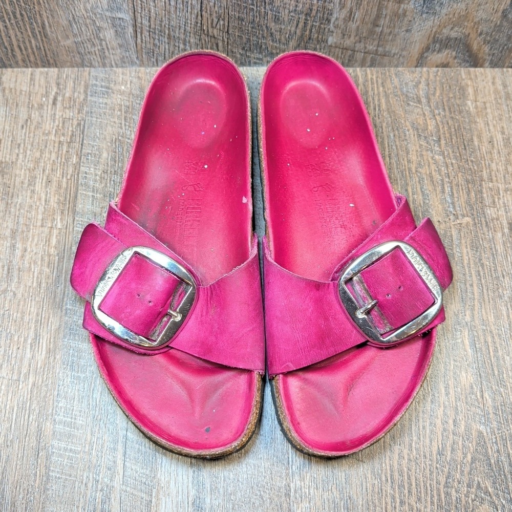 Birkenstock Madrid Big Buckle Festival Fuchsia Natural Oiled Womens EU 40 US 9 - Picture 4 of 14